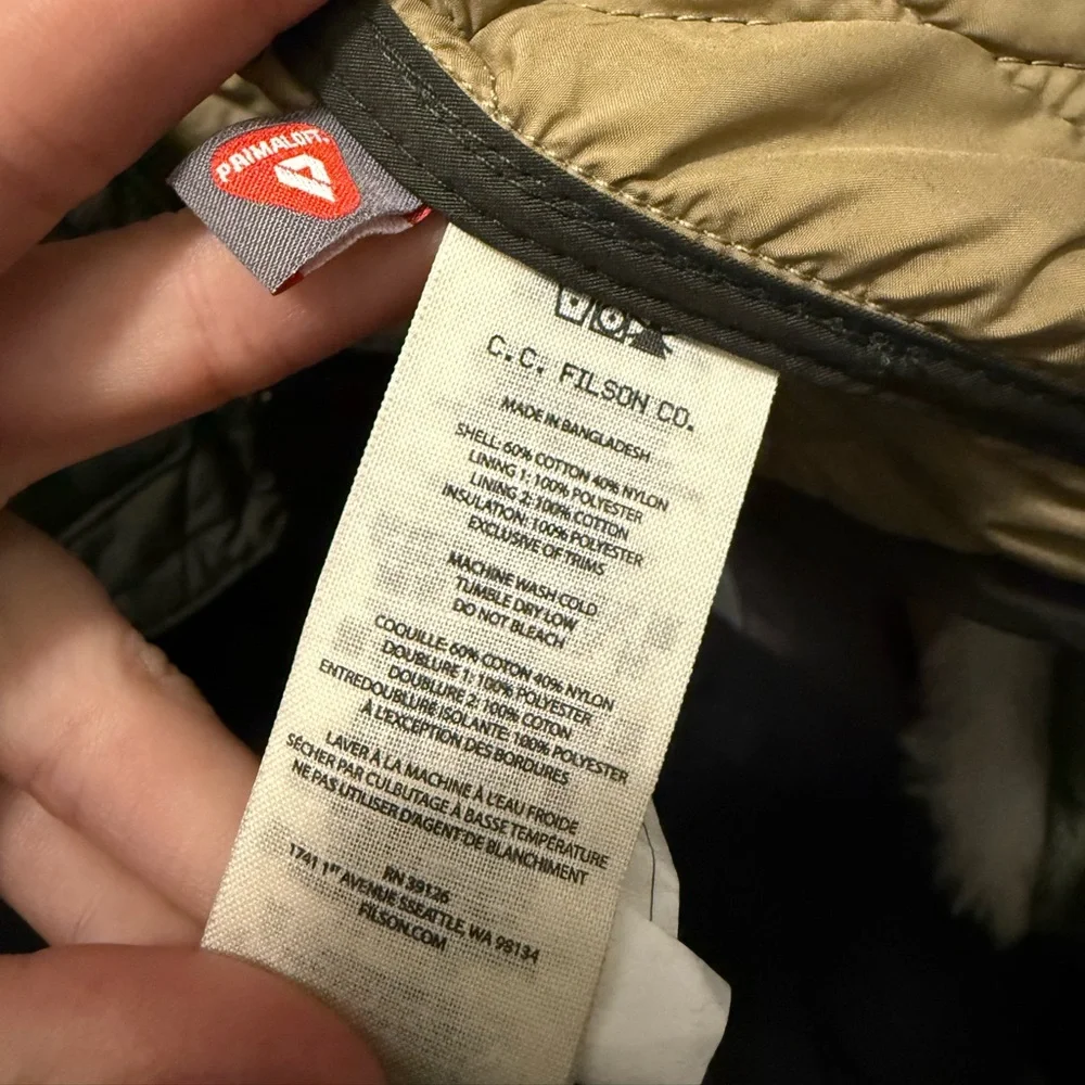 Green Filson Quilted Cruiser Vest - Picture 3 of 5